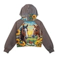 thumbnail image 2 of Chaqlin Sunflower Butterfly Horse Youth Zipper Sweatshirt with Pocket Quarter Zip Up Sweatshirts Trendy Sporty Pullover for Soccer Basketball Gym Size 9-10, 2 of 7