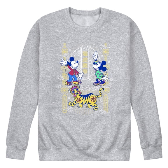 Mickey & Friends - Mickey and Minnie - Men's Crew Neck Fleece Pullover