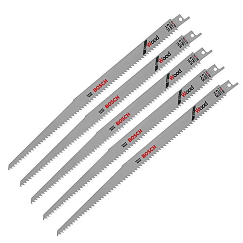 Bosch 5 Pack 12 Inch 6 TPI Wood Reciprocating Saw Blades - RW126-5PK