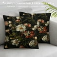 thumbnail image 3 of JEUXUS Throw Pillow Cover Vintage Still Life Retro Floral Tulips Short Plush Pillowcase White, 3 of 5