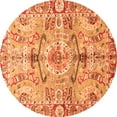 thumbnail image 1 of Ahgly Company Indoor Round Abstract Orange Modern Area Rugs, 8' Round, 1 of 4