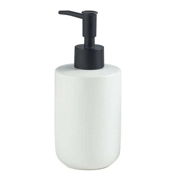 Dispensador de jabón de cerámica, rellenable, con bomba para inodoro. Blanco