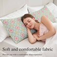 thumbnail image 5 of Pink Green Flowers Body Pillow Covers 20"x54", Country Botanical Abstract Floral Patterned Soft Brushed Microfiber Breathable Throw Pillow Covers, Pillowcase with Zipper for Couch Sofa Bedroom, 5 of 9