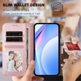 thumbnail image 5 of For Samsung Galaxy A25 5G Litter Panda Embossing Leather Phone Case with RFID Blocking Card Slot Wallet Magnetic Clasp Lanyard Flip Stand Case,Pink,For Galaxy A25 5G, 5 of 9