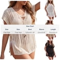 thumbnail image 3 of PBFRDSJ Beach Cover Ups for Women Hollow Out Sheer Tassels Swimsuit Soft Crochet Knit Vacation Dress Free Size Swim Cover-Up, 3 of 7