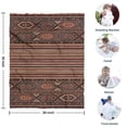 thumbnail image 4 of Brown Boho Tribal Hexagons and Stripes Pattern Blanket,Comfortable Soft Lamb Wool Throw Blanket,All Season,Warm Lightweight Blankets for Sofa Bed Couch Living Room Chair,30"x40", 4 of 4