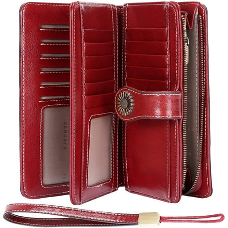 Wallet Women Leather Large, Wallet Women Large Many Compartments, Long ...