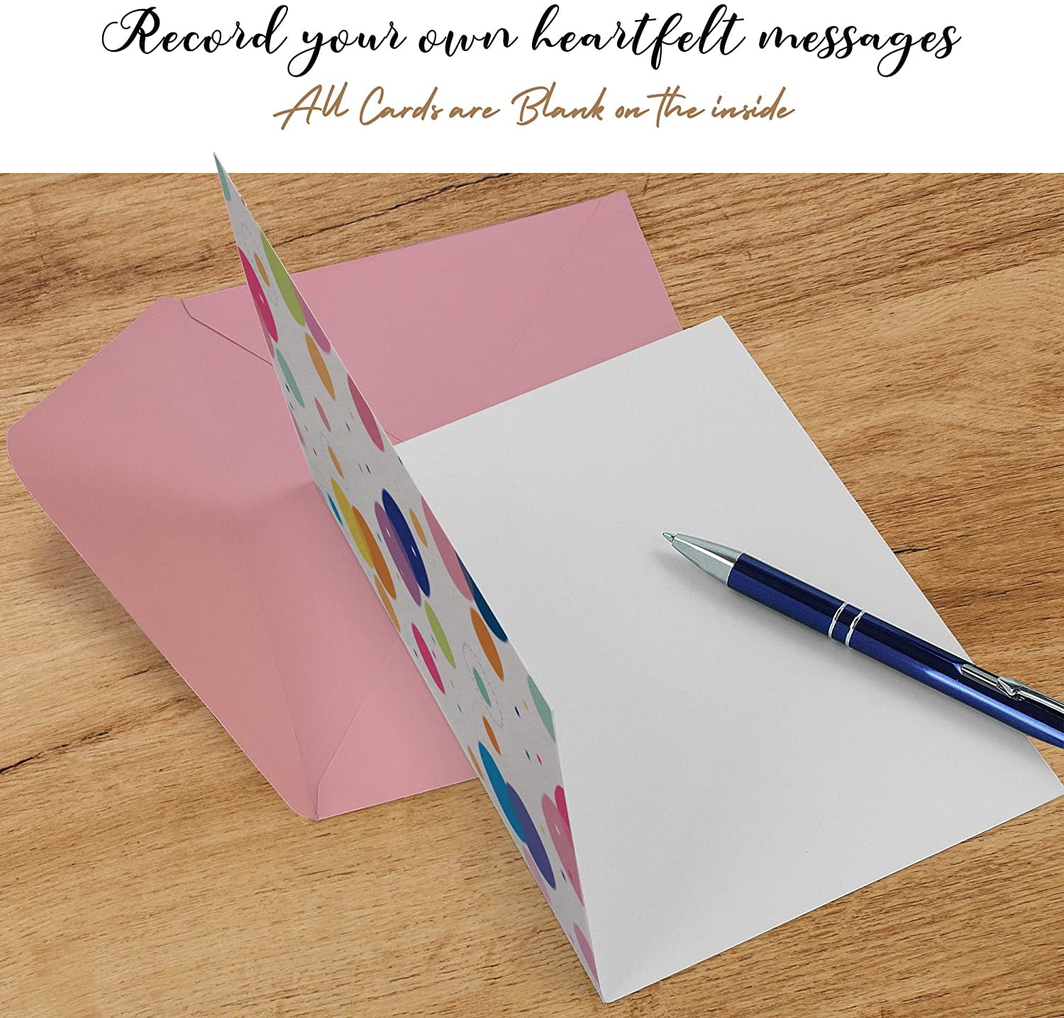 Dessie 50 Blank Greeting Cards and Envelopes with Unique Designs for All Occasions, 4” x 6”