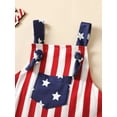 thumbnail image 4 of 4th of July Newborn Baby Girl Boy One Piece Outfit American Flag Overalls Romper Sleeveless Jumpsuit Bodysuit, 4 of 7