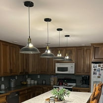3 Pack Farmhouse Hanging Lights for Kitchen Island Industrial Pendant Lights Fixture, Oil Rubbed Black Finish