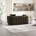 thumbnail image 3 of Oversized Bean Bag Chair Filled with High-Density Foam, Bean Bag Couch Floor Sofa Loveseat Sofa with Soft Chenille Cover, Fluffy and Lazy Sofa for Games, Reading, Watching TV, Olive Green, 3 of 9