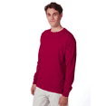 thumbnail image 2 of Hanes Beefy-T Long Sleeve Casual T-Shirt, Crewneck Everyday Casual Tee, Deep Red, M, 2 of 5