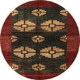 thumbnail image 1 of Ahgly Company Indoor Round Abstract Dark Red Abstract Area Rugs, 3' Round, 1 of 6