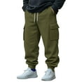 thumbnail image 2 of Gamivast Mens Cargo Pants Relaxed Fitted Outdoor Straight Leg Elastic Waist Joggers with 4 Pockets Hiking Drawstring Outdoor Tapered Sweatpants Trendy Cuffed Joggers, 2 of 6
