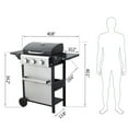 thumbnail image 2 of LOHASLY 3-Burner Stainless Steel Propane Gas Grill with Two Foldable Shelves, 2 of 8