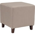 thumbnail image 2 of Ascalon Upholstered Ottoman Pouf in Beige Fabric, 2 of 10