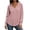Pink, variant on Hoodies for Women V Neck Waffle Knitted Long Sleeve Drawstring Pullover Sweatshirt Casual Fall Winter Top