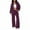 Purple, variant on Women Sweatsuits 2 Piece Set Fashionable Workout Gym Lounge Travel Comfortable Zip Up Matching Sweatshirt and Wild Leg Sweatpants Set for Vacation Casual