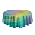 thumbnail image 5 of Rainbow Tie Dye Swirl Pattern Round Tablecloth 60"x60",Wrinkle Wipeable Table Cloth for Kitchen Dining Room Picnic Patio Party, 5 of 6