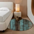 thumbnail image 2 of Teal Wood Grain 3FT Round Area Rugs for Living Room Farmhouse Board Retro Vintage Strip Ultra-Thin Non-Slip Round Rugs Machine Washable Low Pile Circle Carpet for Bedroom Kitchen Nursery, 2 of 9
