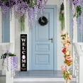 thumbnail image 2 of Perfnique Interchangeable Welcome Sign for Front Porch Standing, 47 x 7.9 Inch Black Wooden Leaner Sign with 10 Interchangeable Designed Icons(5 double sided disks), Modern Farmhouse Rustic, 2 of 8
