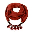 thumbnail image 2 of Utoimkio Vintage Ethnic Style Women's Scarf Crystal Bead Pendant Necklace Scarf Jewelry Accessory Soft Infinity Scarves for Women, 2 of 2