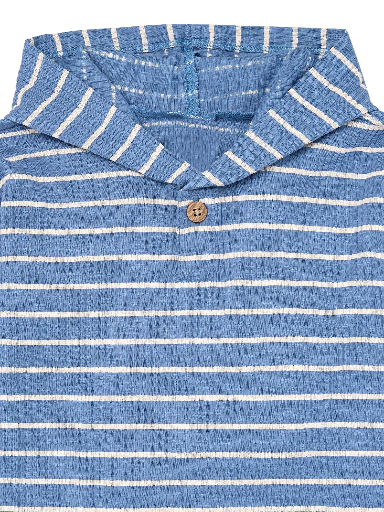 Modern Moments by Gerber Toddler Boy Organic Long Sleeve Hooded Henley Tee, Sizes 12 Months - 5T