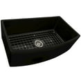 thumbnail image 4 of Ruvati 33 inch Fireclay Black Farmhouse Kitchen Sink Curved Apron-Front Single Bowl - RVL2398BK, 4 of 5