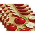 thumbnail image 4 of Apples Pattern Placemats Set of 4 Washable Kitchen Dining Table Mats 12 x 18 Inch Modern Cloth Place Mats Non-Slip Heat Resistant Placemats for Home Farmhouse Kitchen Dinner Party, 4 of 6