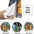 thumbnail image 4 of Peel and Stick Wallpaper Waterproof sweet gingerbread village christmas eve moon cabin Wall Mural Decor Self Adhesive and Removable 69in x 98in, 4 of 8