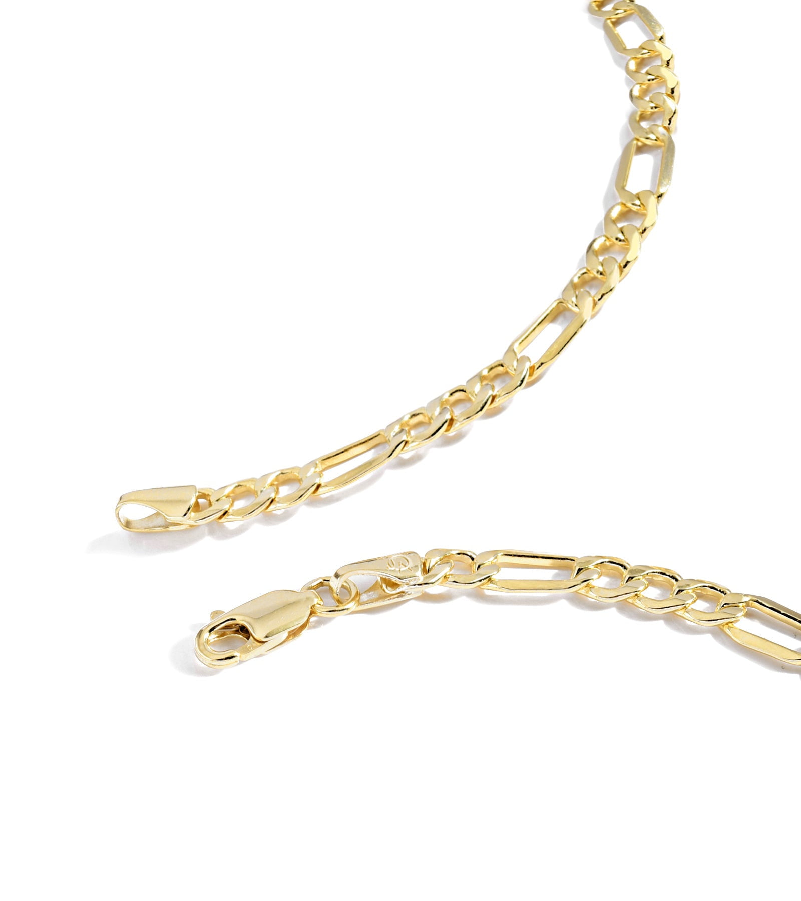 Jewelry Atelier 14K Solid Yellow Gold Filled Figaro Chain for Men and Women, Multiple Sizes  (图4)