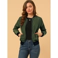 thumbnail image 2 of Abrigo rompevientos Allegra K para mujer con bolsillos Chaqueta bomber Verde oscuro S, 2 of 6