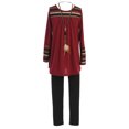 thumbnail image 3 of Big Girl 3 PCS Long Sleeve Glitter Blouse Legging Necklace Clothing Girl Pant Set Burgundy 12 JKS 2149 BNY Corner, 3 of 3