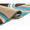 thumbnail image 7 of Echo Shapes & Circles Blue & Brown Modern Geometric Comfy Casual Hand Carved Area Rug 5x7 ( 5'3" x 7'3" ) Easy Clean Stain Fade Resistant Abstract Contemporary Thick Soft Plush Living Room Rug, 7 of 7