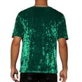 thumbnail image 3 of INSPIRE CHIC Velvet T-Shirt for Men's Classic Short Sleeve Crew Neck Tee Tops Shirts S Dark Green, 3 of 5