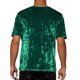 thumbnail image 3 of Camiseta de terciopelo INSPIRE CHIC para hombres, clásica de manga corta, cuello redondo, color verde oscuro, 3 of 5