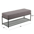 thumbnail image 7 of LumiSource Daniella Shelf Bench, 17-1/2"H x 44"W x 16"D, Charcoal/Black, 7 of 7