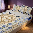 thumbnail image 2 of Homewish Gothic Crow Moth Zipper Twin Comforter Sets with Fitted Sheet and 2 Pillowcases, Blue Flowers Zipper Bedding Set, Sun Moon Decor, Gray Reversible, 2 of 7