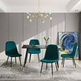 thumbnail image 2 of Velvet Dining Chairs Set of 2,Upholstered Armless Accent Chairs with Padded Seat Cushion and Backrest,Reading Chair with Gold Legs,Vanity Chair for Living Room Dining Room Bedroom Vanity, 2 of 6