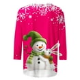thumbnail image 4 of ZRGHAOYLQ 3/4 Sleeve Christmas Shirts Women White Christmas Snowman Print Shirts 2025 Crewneck Christmas Pullover Sweatshirt Long Sleeve Loose Shirts Tops for Christmas Gifts, 4 of 5