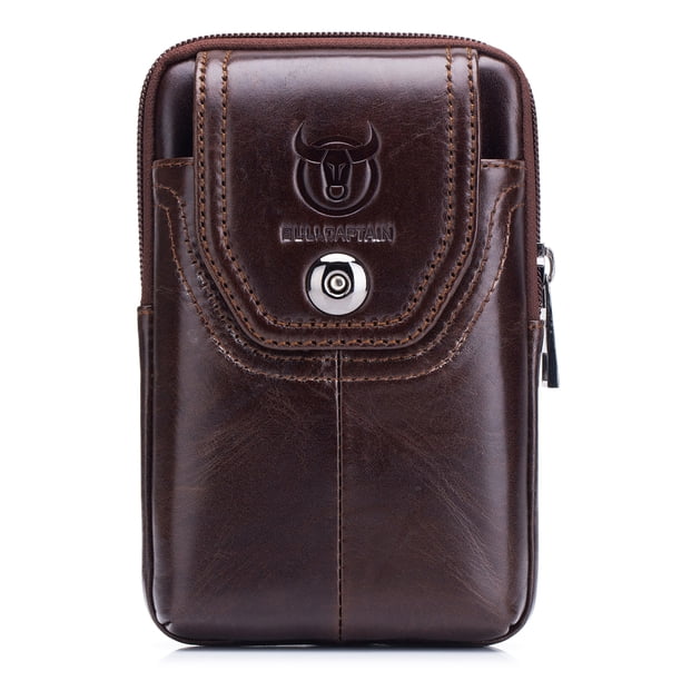 Riñonera Riñonera de cuero para hombre, riñonera, riñonera, funda para teléfono con trabilla para ci BULLCAPTAIN Riñonera