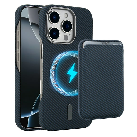 Allytechgroup Slim Wallet Case for iPhone 14 with Card Slot Pocket [Compatible with MagSafe] Magnetic Wireless Charging Case Faux Leather & Shockproof Soft TPU Back Anti-Slip Shell, Blue