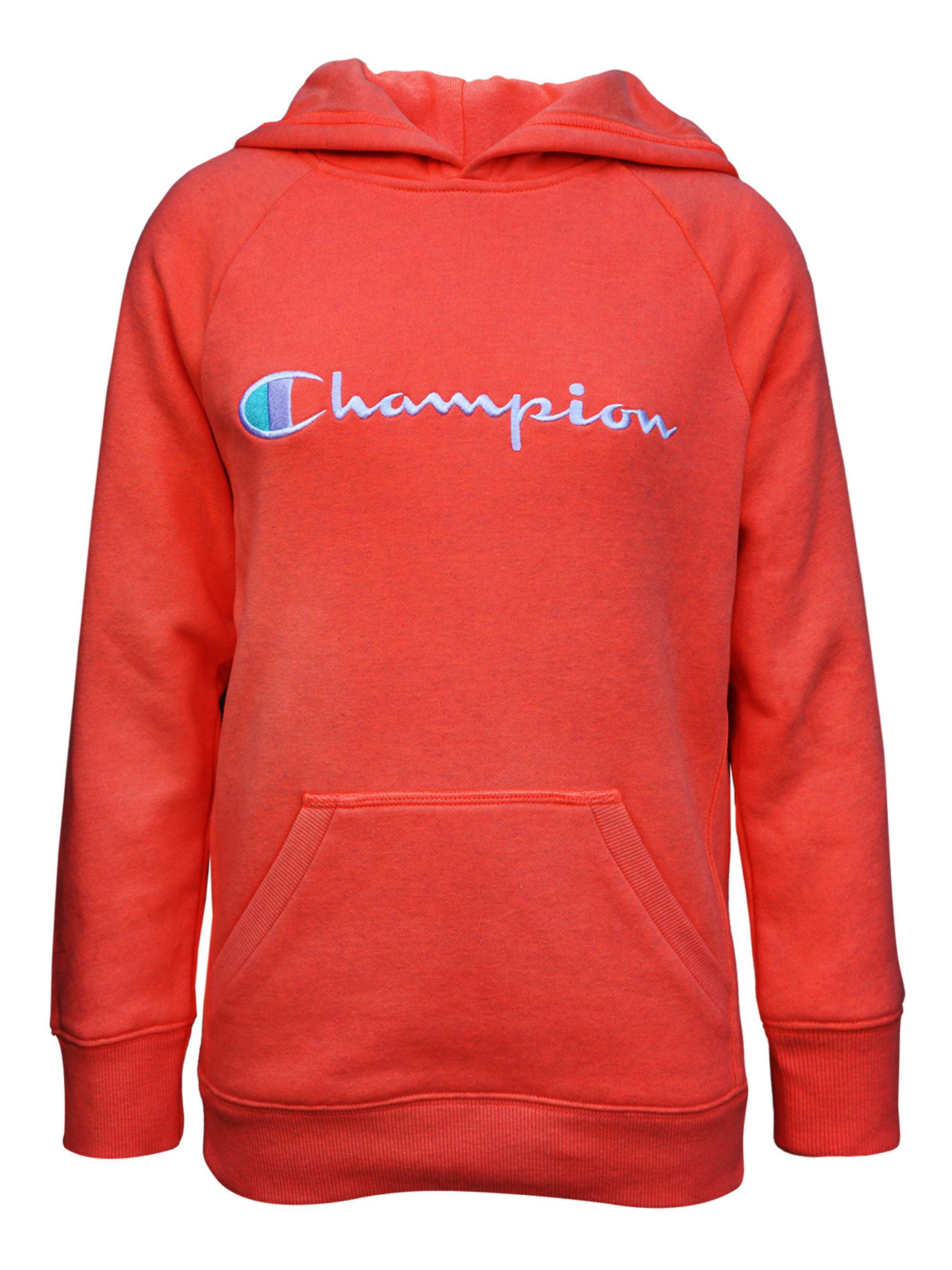 Champion Girls 7-16 Embroidered Logo Raglan Fleece Hoodie Sweatshirt ...