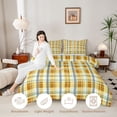thumbnail image 3 of Manfei Vintage Grid Twin Comforter Sets,Modern Check Bedding Set,Yellow,Black Reversible,2pcs,1 Comforter and 1 Pillowcase,2pcs,1 Comforter and 1 Pillowcase, 3 of 7