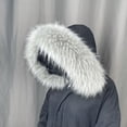 thumbnail image 4 of Chaqueta de plumón con cuello de piel sintética de zorro y piel sintética de mapache, sombrero, tira de piel sintética, abrigo de piel sintética, cuello de piel para mujer, invierno, 4 of 6
