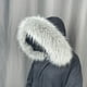 thumbnail image 2 of Chaqueta de plumón con cuello de piel sintética de zorro y piel sintética de mapache, sombrero, tira de piel sintética, abrigo de piel sintética, cuello de piel para mujer, invierno, 2 of 6