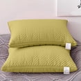 thumbnail image 5 of Tarmeek PP Cotton Pillow Insert for Sleeping, 650g Low Profile Quilted Pillow with Yellow Cover, Soft and Supportive Bed Pillow for Side and Back Sleepers, 29x19 Inch, 5 of 6