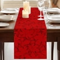 thumbnail image 3 of Red Canada Maple Table Runner, Farmhouse Maple Leaves Abstract Art Washable Cotton Linen Table Runners 48 Inches Long, Dresser Scarf Runner for Nightstand/Coffee/End Tables 13''x48'', 3 of 9
