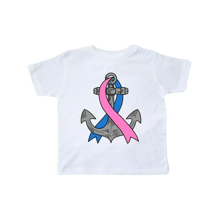 

Inktastic Thyroid Cancer Awareness Anchor with Teal Pink and Blue Ribbon Gift Toddler Boy or Toddler Girl T-Shirt