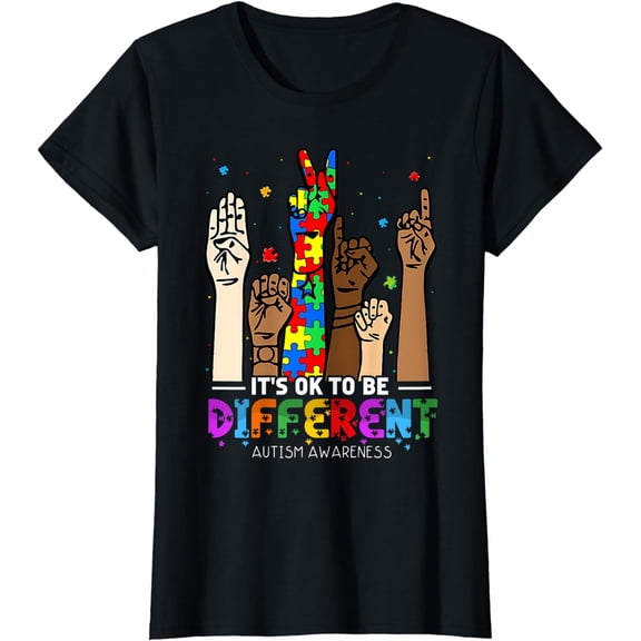 Autism Awareness Acceptance Women Kid Its Ok To Be Different T-Shirt